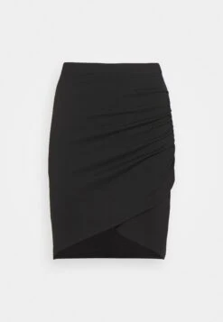 Even&Odd Asymetric Overlap Wrap Mini High Waisted Skirt - Kokerrok - Black -Stijl Verkoop 26ec337f6164479d83b7661e14b9402f