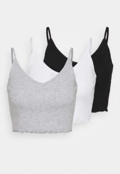 Even&Odd Strappy Lettuce Crop 3 Pack - Top - Black/White/Grey -Stijl Verkoop 277e0f5f7d614268914a0bd15fef6dc9