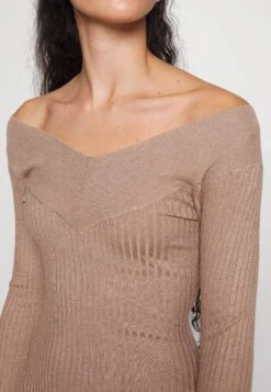 V Ausschnitt Ripp Mini Bodycon Strickkleid - Etui-Jurk - Taupe -Stijl Verkoop 2aa6706fe3a448bdbb4bb328e447ade4