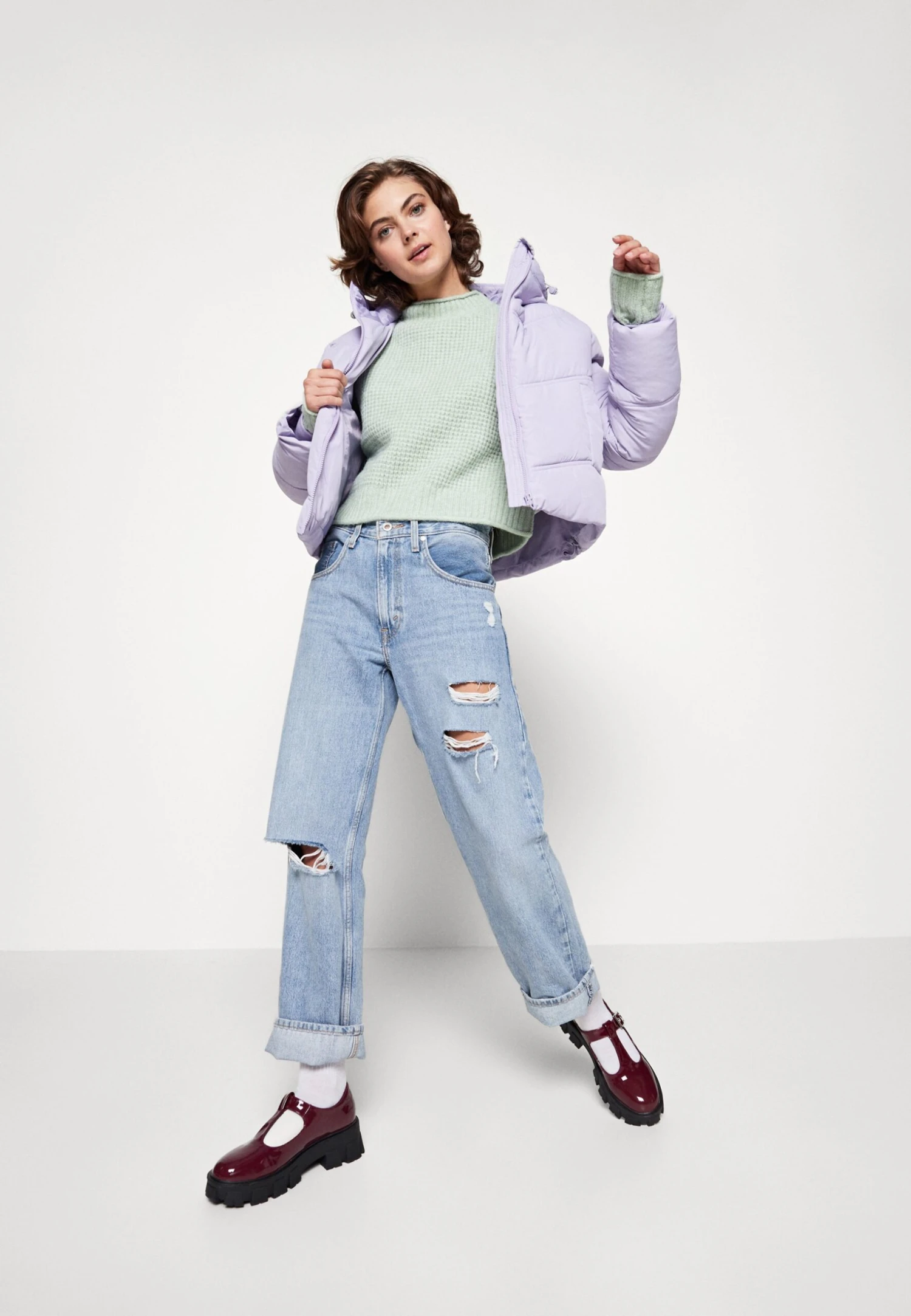 Even&Odd Moss Stitch Jumper - Trui - Light Green 2 Even&Odd Moss Stitch Jumper - Trui - Light Green - Afbeelding 2