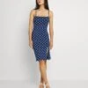 Even&Odd Strappy Mini Bodycon Dress- Jerseyjurk - Blue/White
