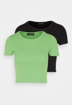 Even&Odd 2 Pack - T-Shirt Basic - Black/Green -Stijl Verkoop 4f6a92d664e2425aa67380176ea9c3dd