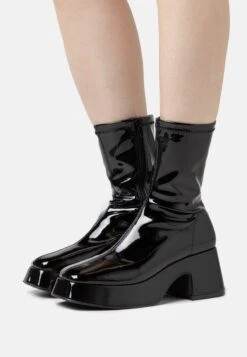 Even&Odd Enkellaarsjes Met Plateauzool - Black