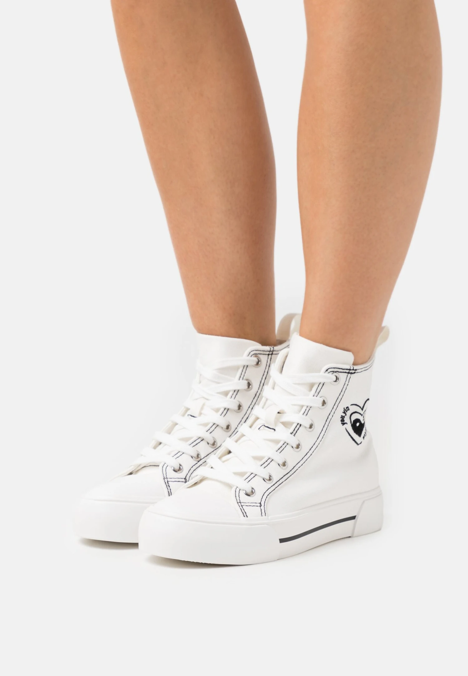 Even&Odd Love - Sneakers Hoog - White/Black 1 Even&Odd Love - Sneakers Hoog - White/Black