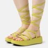 Even&Odd Sandalen Met Plateauzool - Green