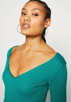 Even&Odd V Ausschnitt Midi Bodycon Strickkleid - Etui-Jurk - Green -Stijl Verkoop 941dafb8fed34e4387122e35a14be7d1