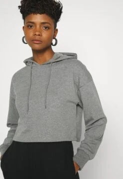 Even&Odd Basic - Cropped Oversized Hoodie - Hoodie - Mottled Grey -Stijl Verkoop a515cc8d039c45de9f1c2da95b620511