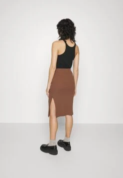 Pencil Skirt With Slit - Kokerrok - Brown -Stijl Verkoop c9fa84346b7f4a1b95726dee77e1027d