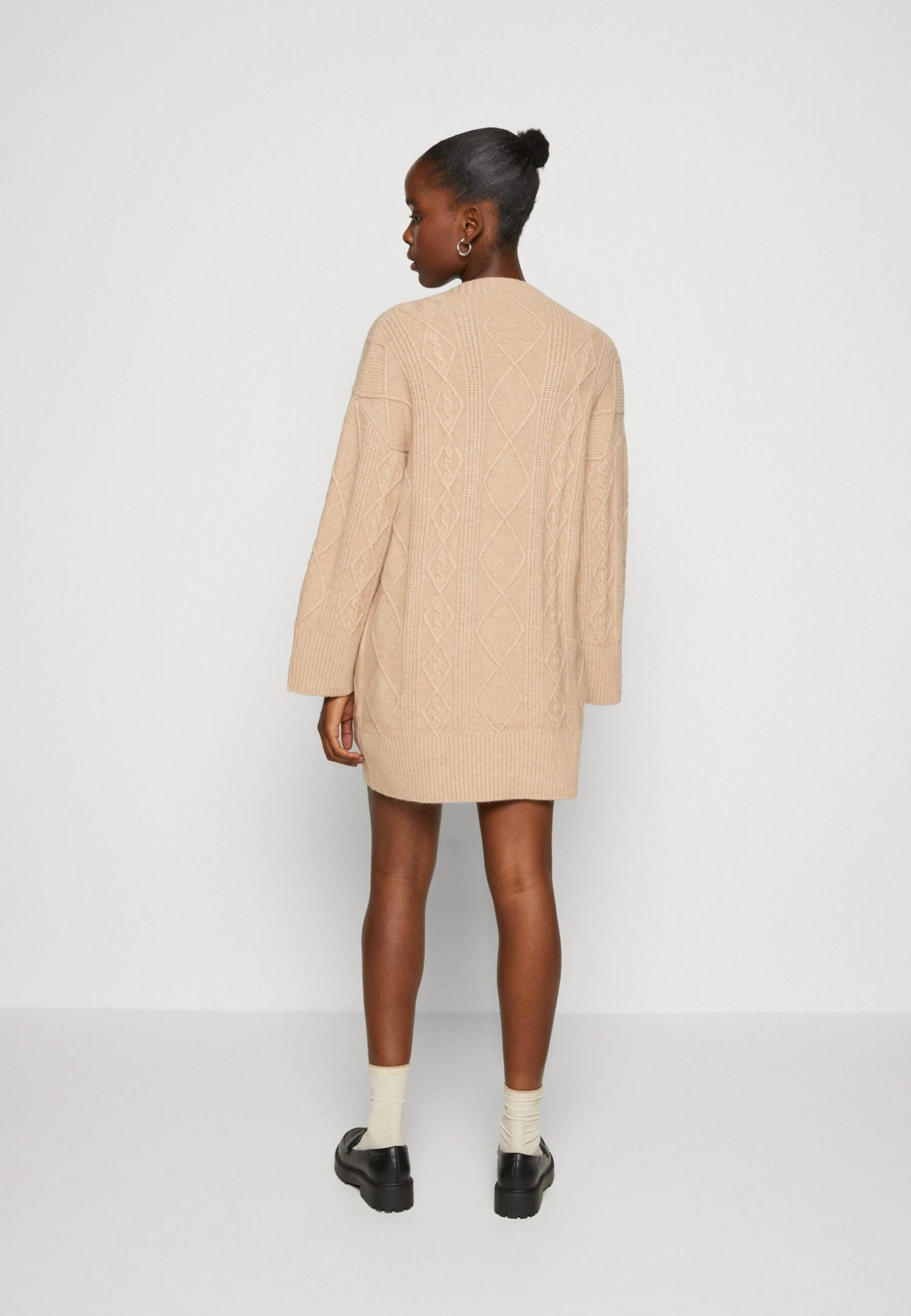 Even&Odd Perkin Ausschnitt Mini Strickkleid - Gebreide Jurk - Tan 4 Even&Odd Perkin Ausschnitt Mini Strickkleid - Gebreide Jurk - Tan - Afbeelding 4